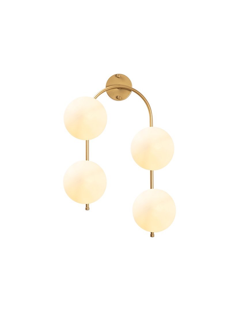 Candeeiro de Parede Curvo 40x26x62cm Dourado Brilhante