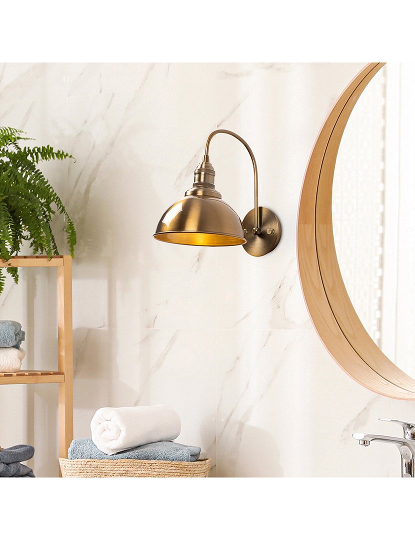 Candeeiro de Parede 27x27x36cm Dourado