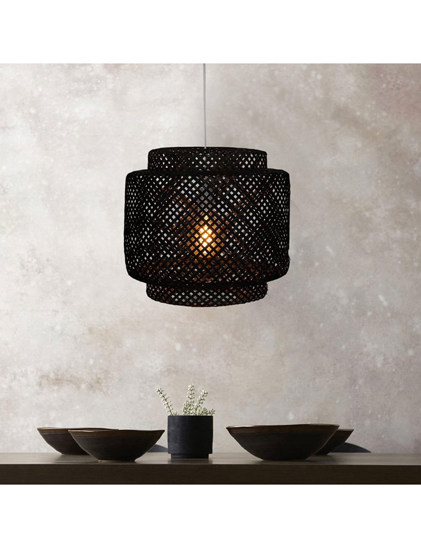 Candeeiro de Teto Suspenso Liby Ø40cm Preto