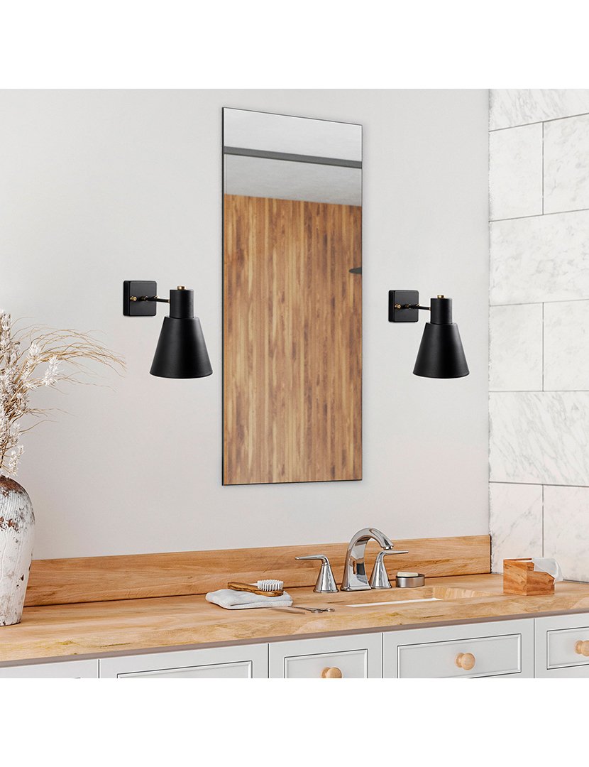 Candeeiro de Parede 14x24x21cm Preto