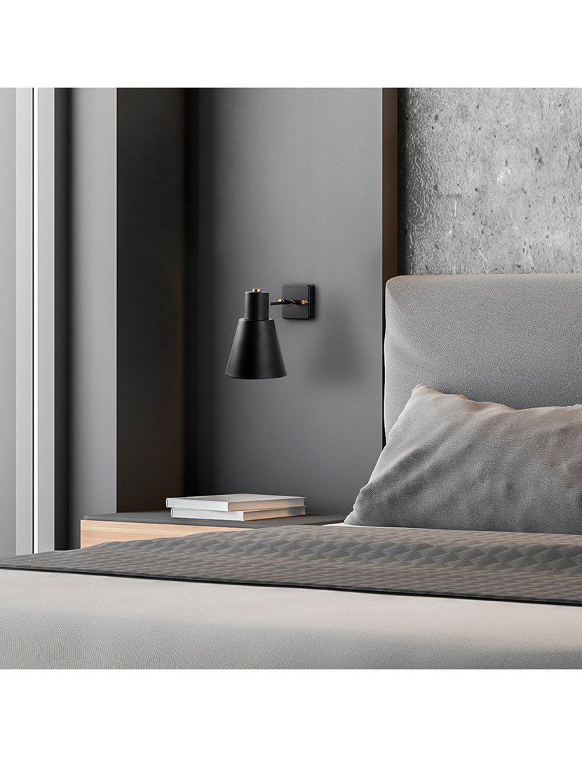 Candeeiro de Parede 14x24x21cm Preto