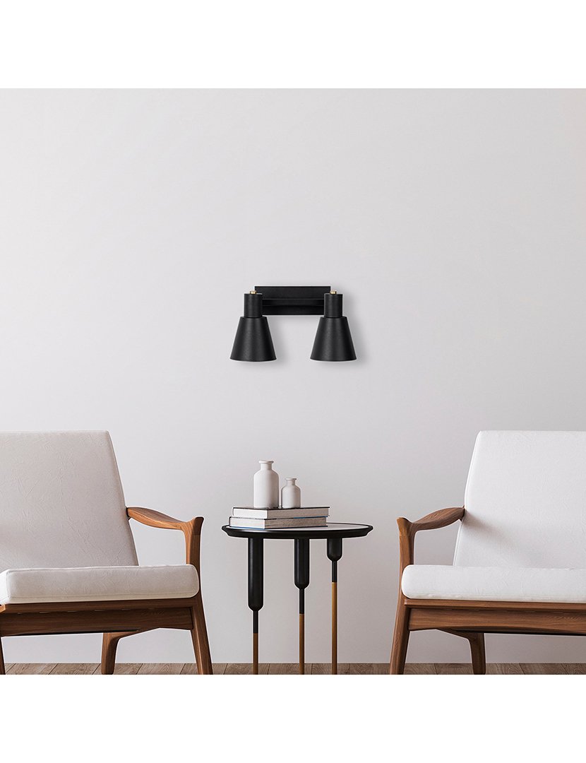 Candeeiro de Parede 38x21x21cm Preto