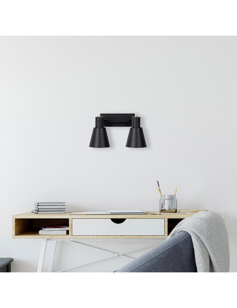 Candeeiro de Parede 38x21x21cm Preto