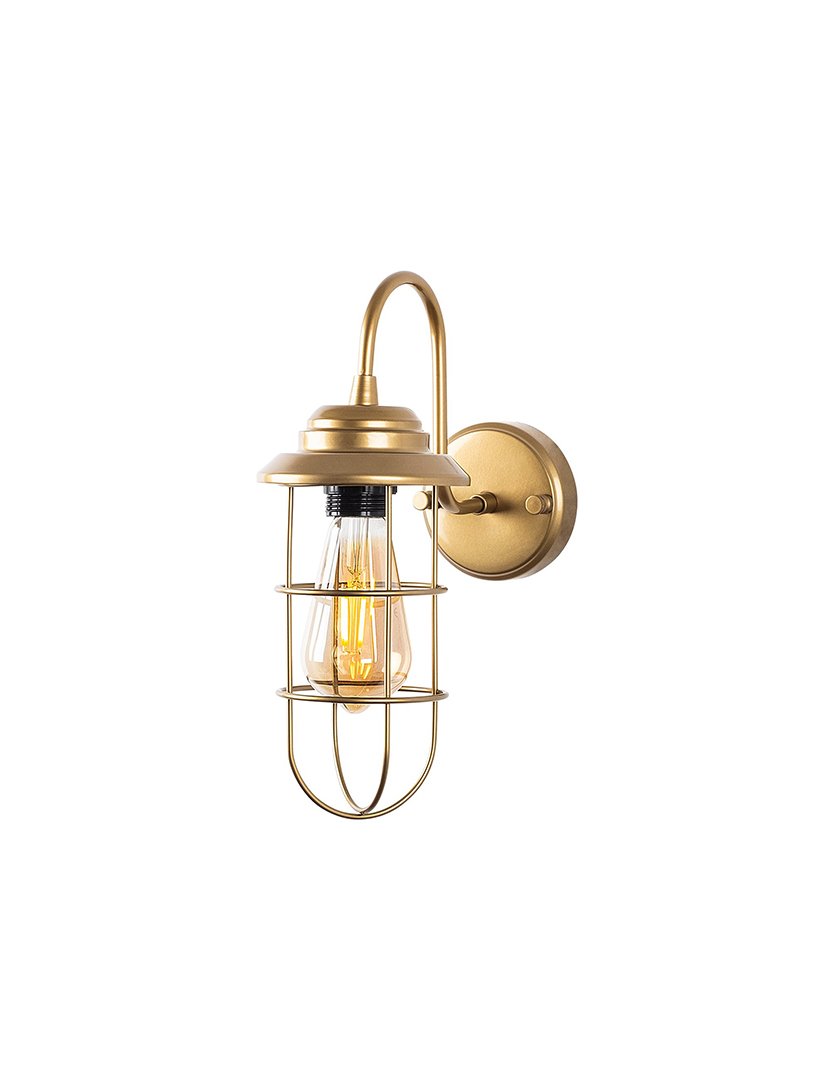 Candeeiro de Parede 12x25x32cm Dourado