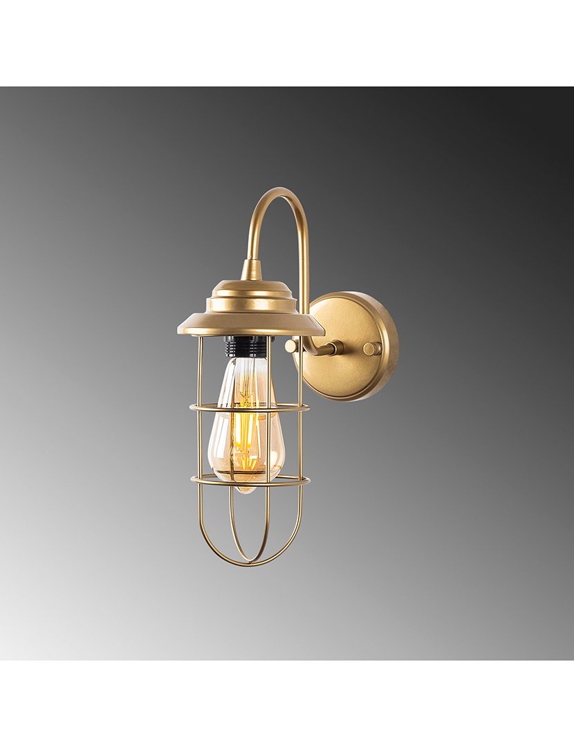 Candeeiro de Parede 12x25x32cm Dourado