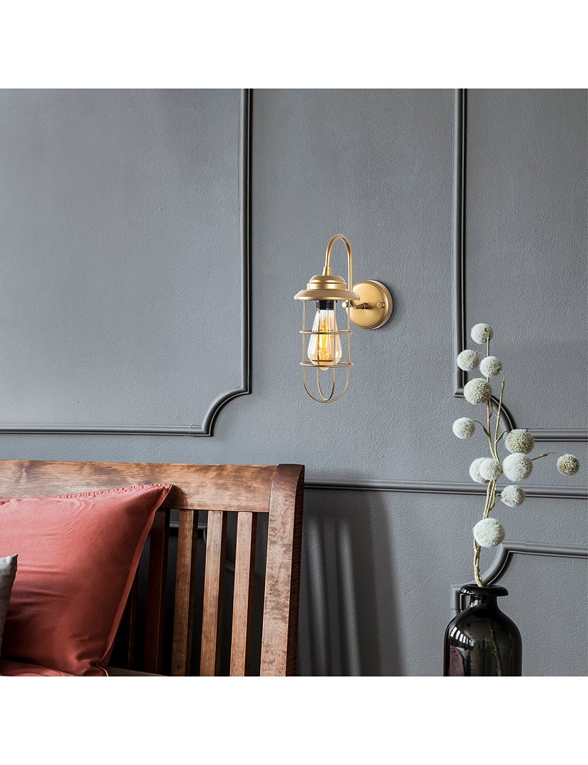 Candeeiro de Parede 12x25x32cm Dourado