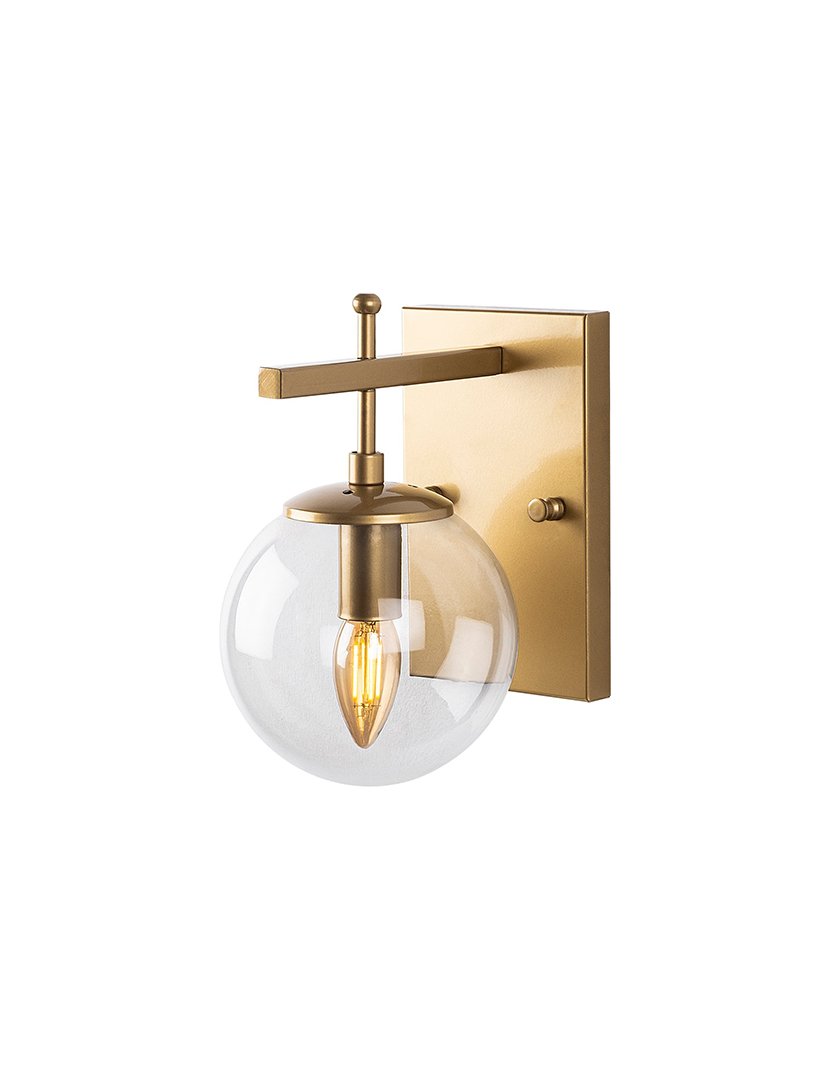 Candeeiro de Parede 15x20x15cm Dourado