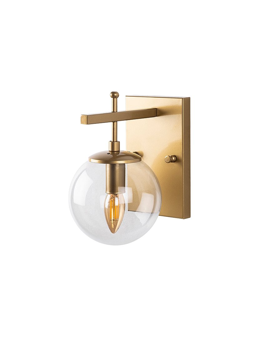 Candeeiro de Parede 15x20x15cm Dourado