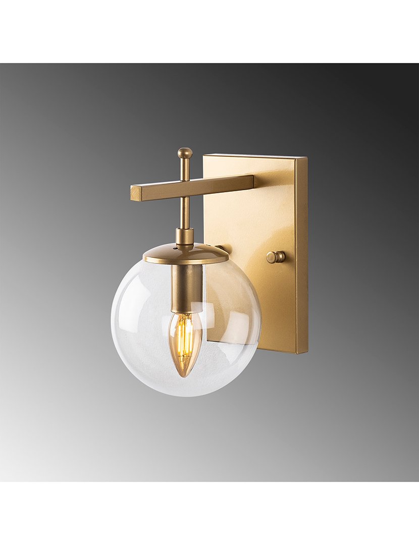 Candeeiro de Parede 15x20x15cm Dourado