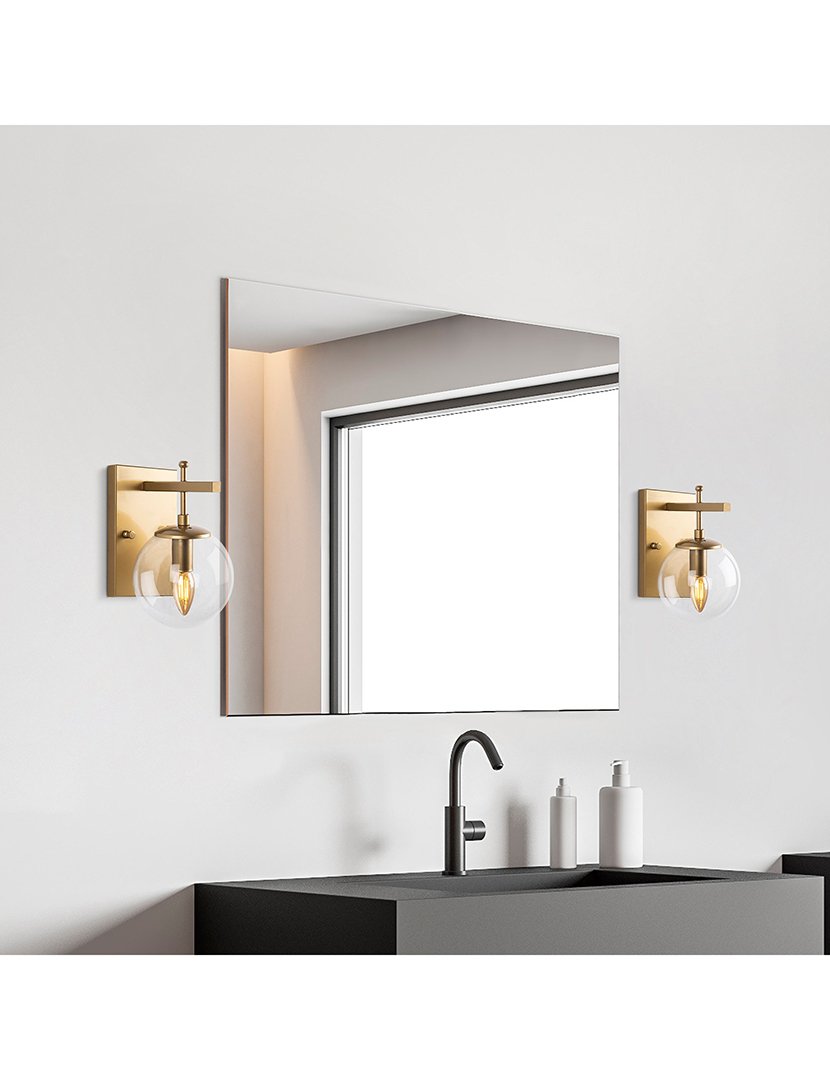 Candeeiro de Parede 15x20x15cm Dourado