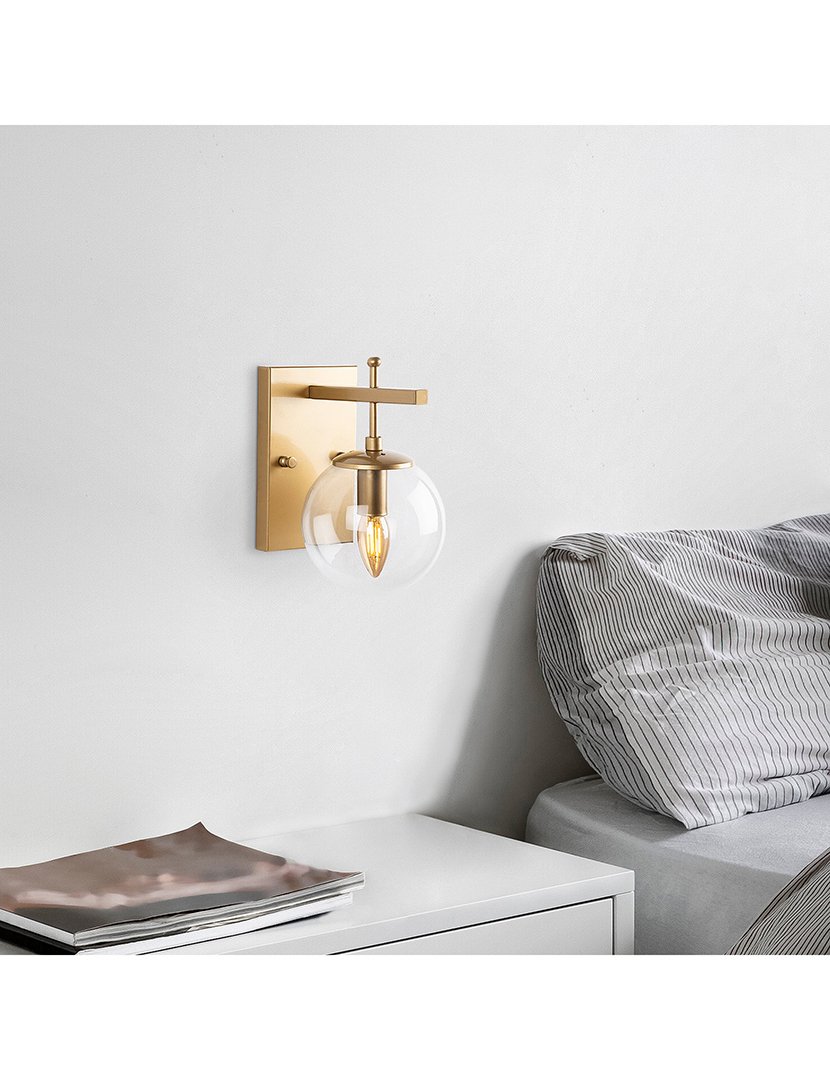 Candeeiro de Parede 15x20x15cm Dourado