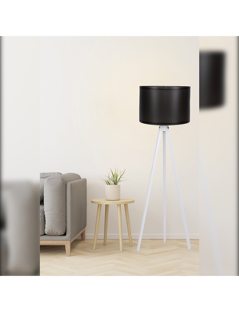 Candeeiro de Pé Preto e Branco