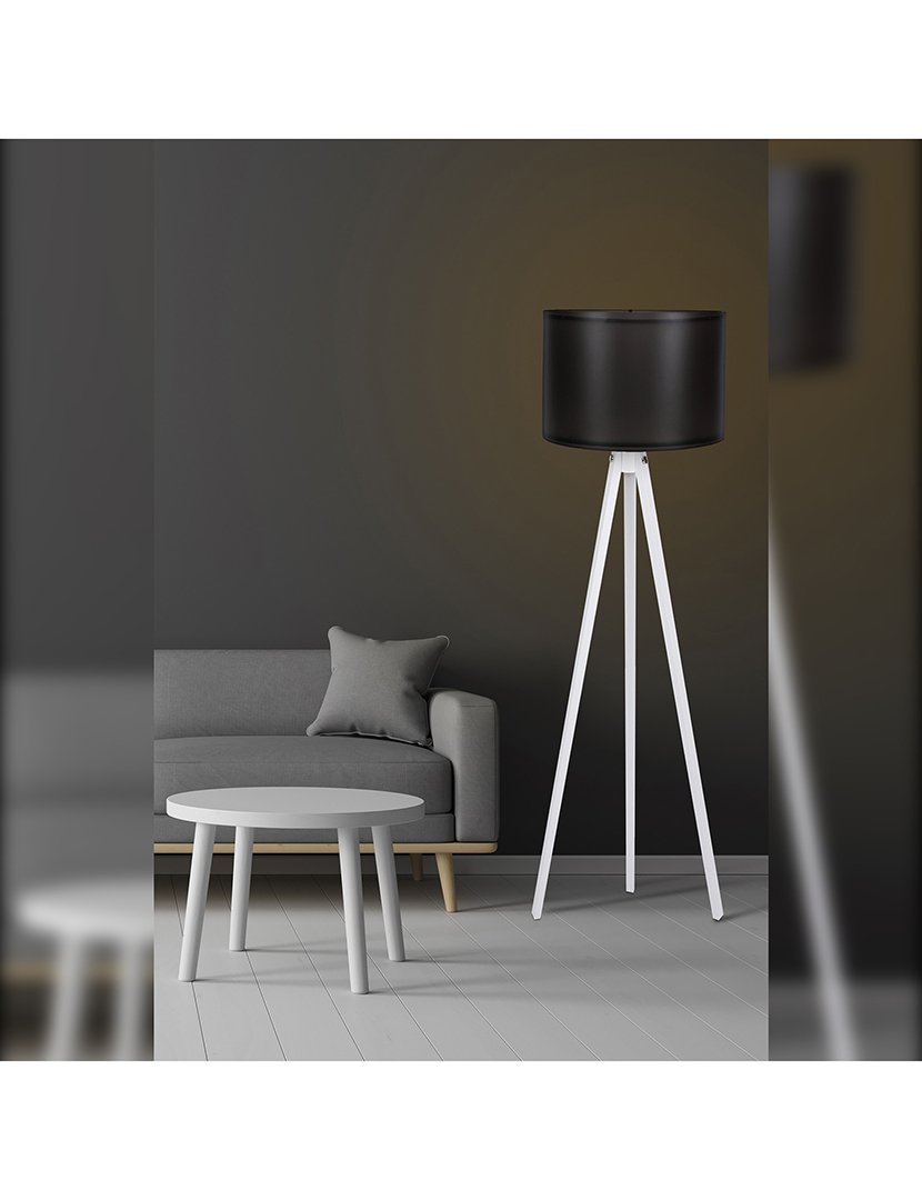 Candeeiro de Pé Preto e Branco