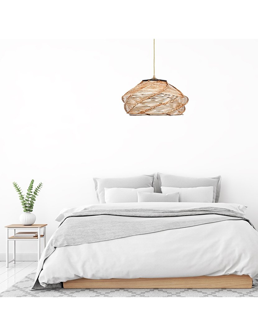 Candeeiro de Teto Ness 36x36x65cm Bege