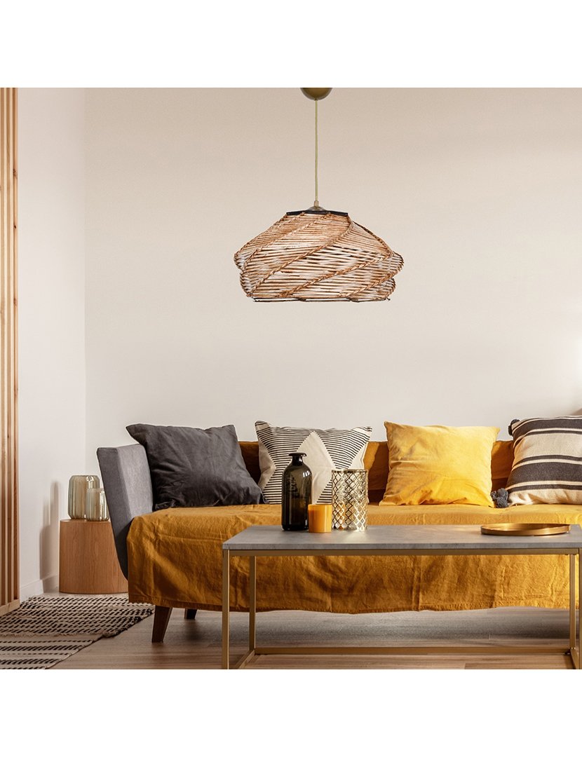 Candeeiro de Teto Ness 36x36x65cm Bege