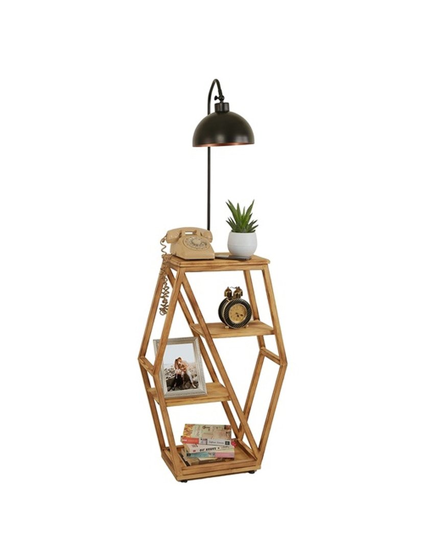 Candeeiro de Pé 38x25x165cm Preto e Bronze