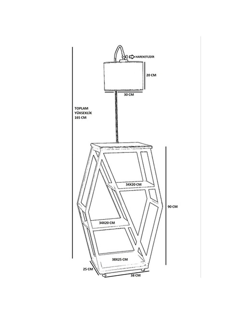 Candeeiro de Pé Victoria 38x25x165cm Multicolorido