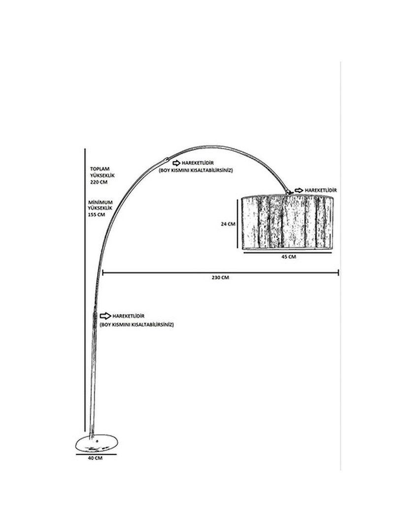 Candeeiro de Pé Malaui, 40x40x220cm Acastanhado