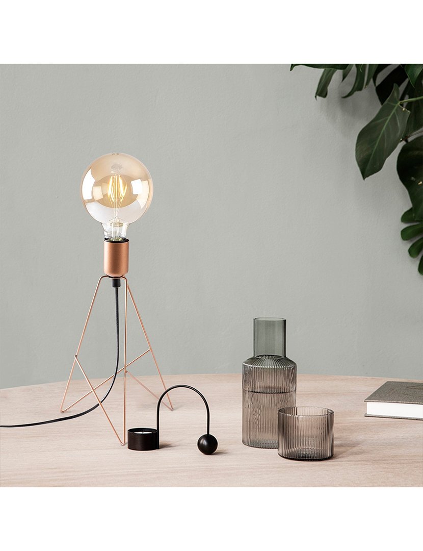 Candeeiro de Mesa, 21x21x35cm Cobre