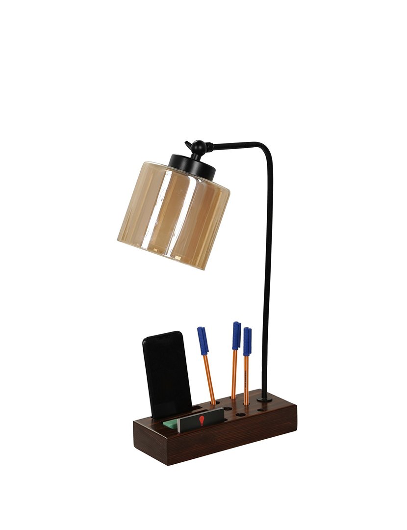 Candeeiro de Mesa 22x22x45cm Castanho