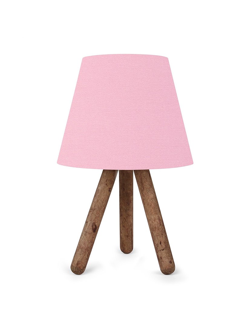 Candeeiro de Mesa 22x33cm Rosa e Nogal