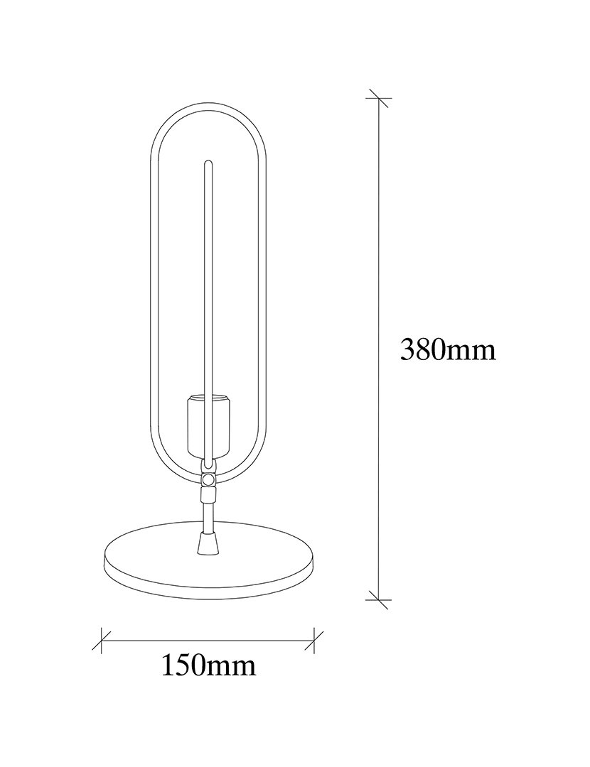 Candeeiro de Mesa 15x15x38cm Preto e Dourado