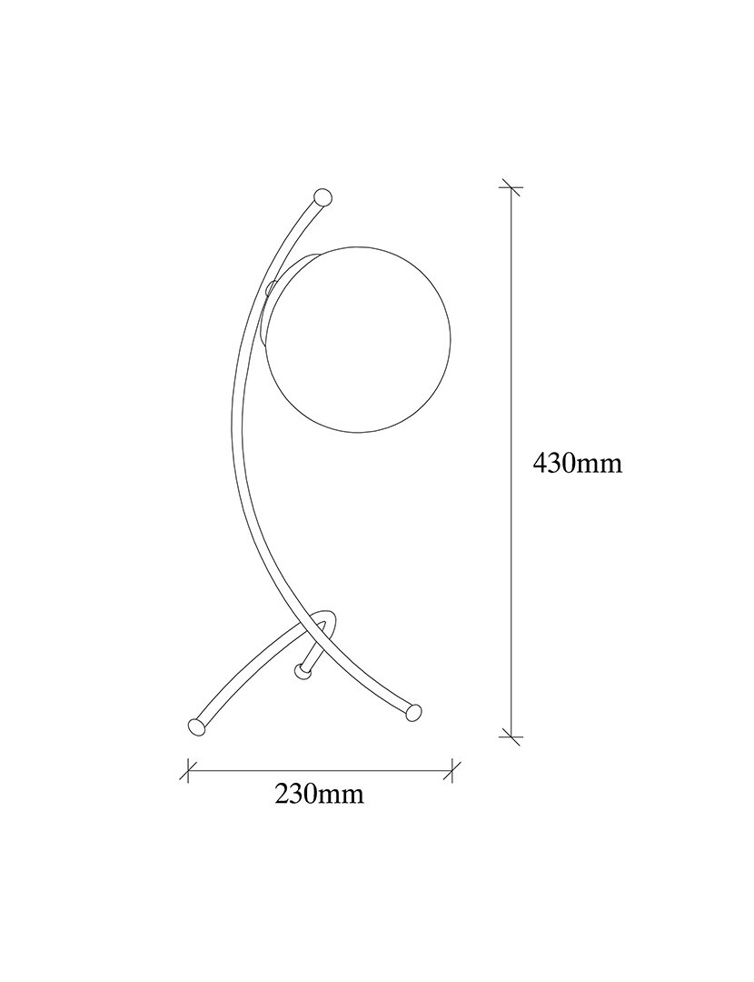 Candeeiro de Mesa 23x18x43cm Preto