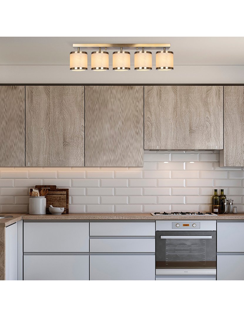 Candeeiro de Teto 84x15x21cm Dourado