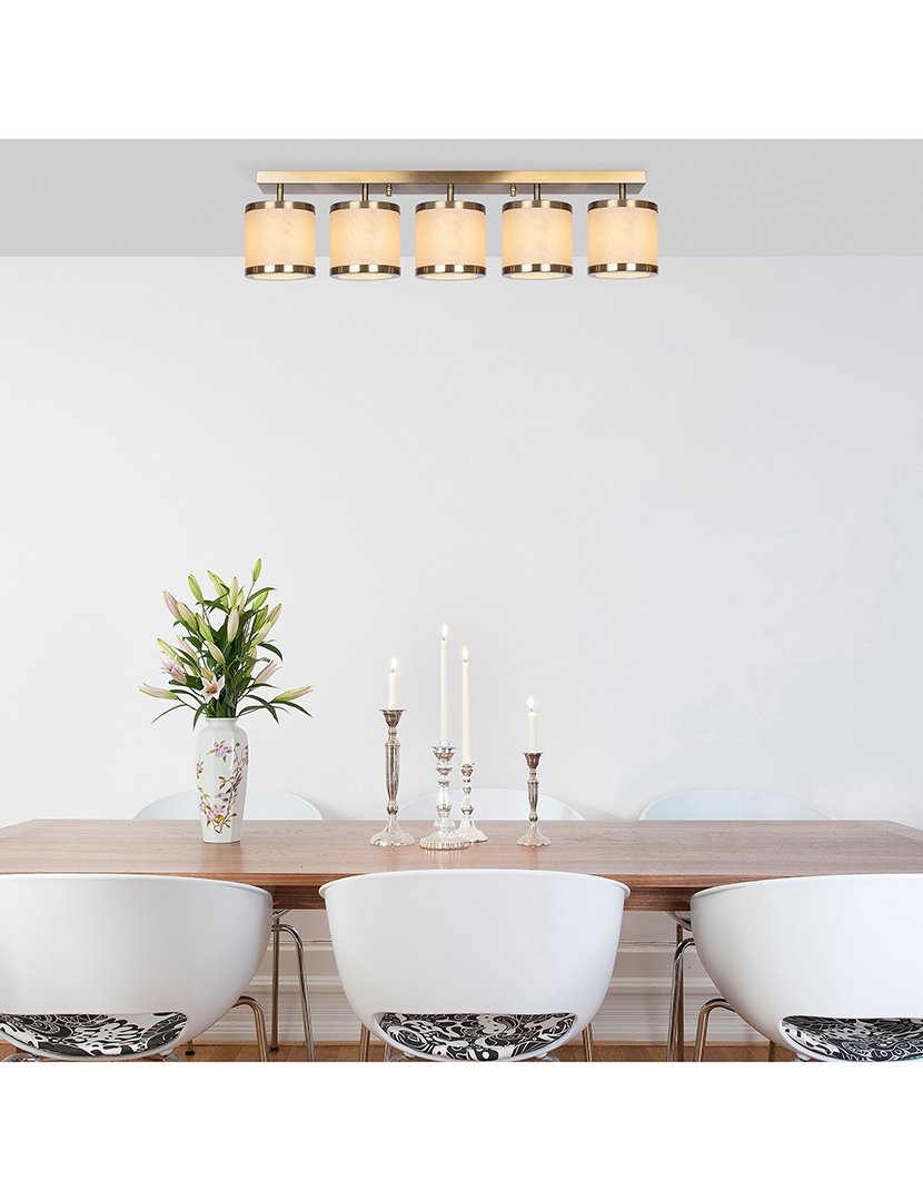 Candeeiro de Teto 84x15x21cm Dourado