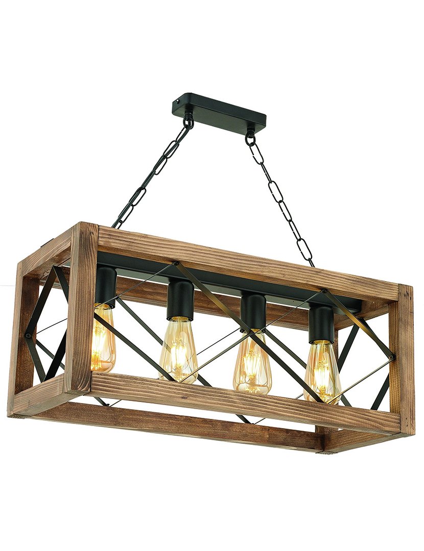 Candeeiro de Teto 60x25x70cm Nogal e Preto