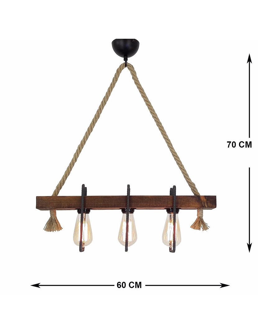 Candeeiro de Teto 10x60x70cm Nogal