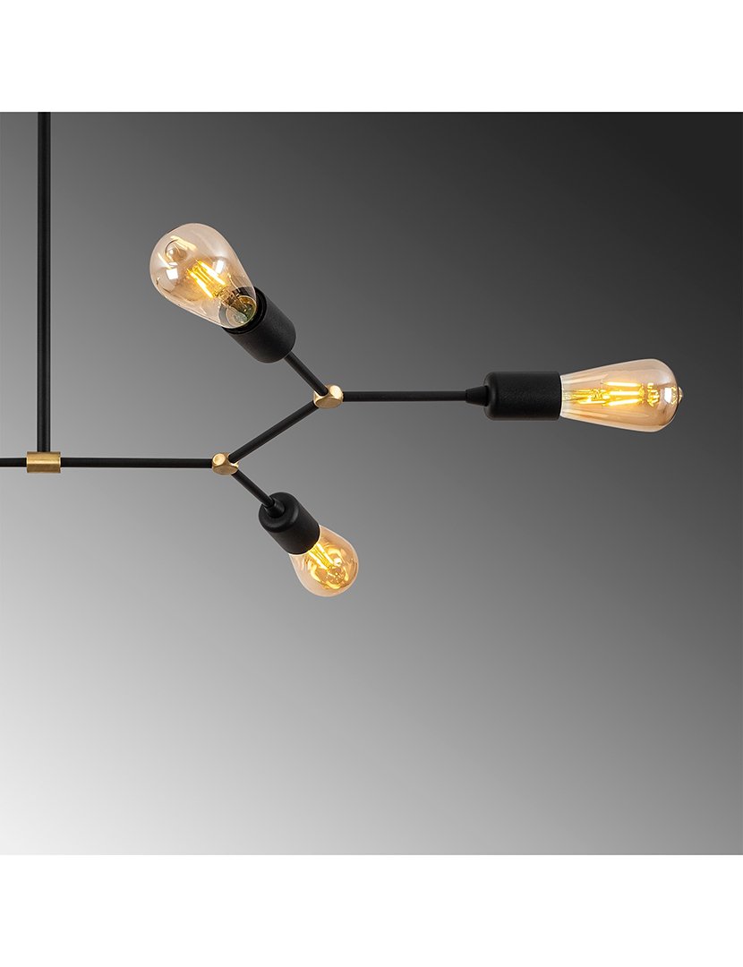 Candeeiro de Teto Negro 95x48x48cm Preto