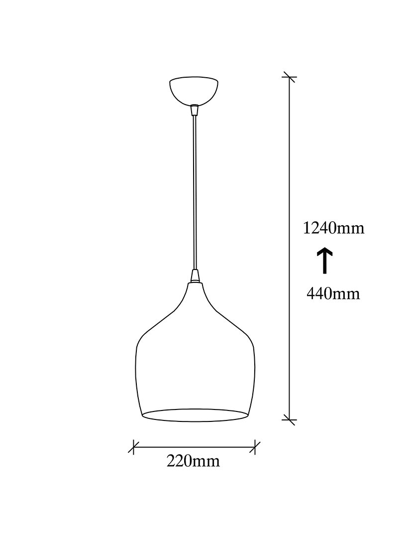 Candeeiro de Teto 22x22x124cm Dourado