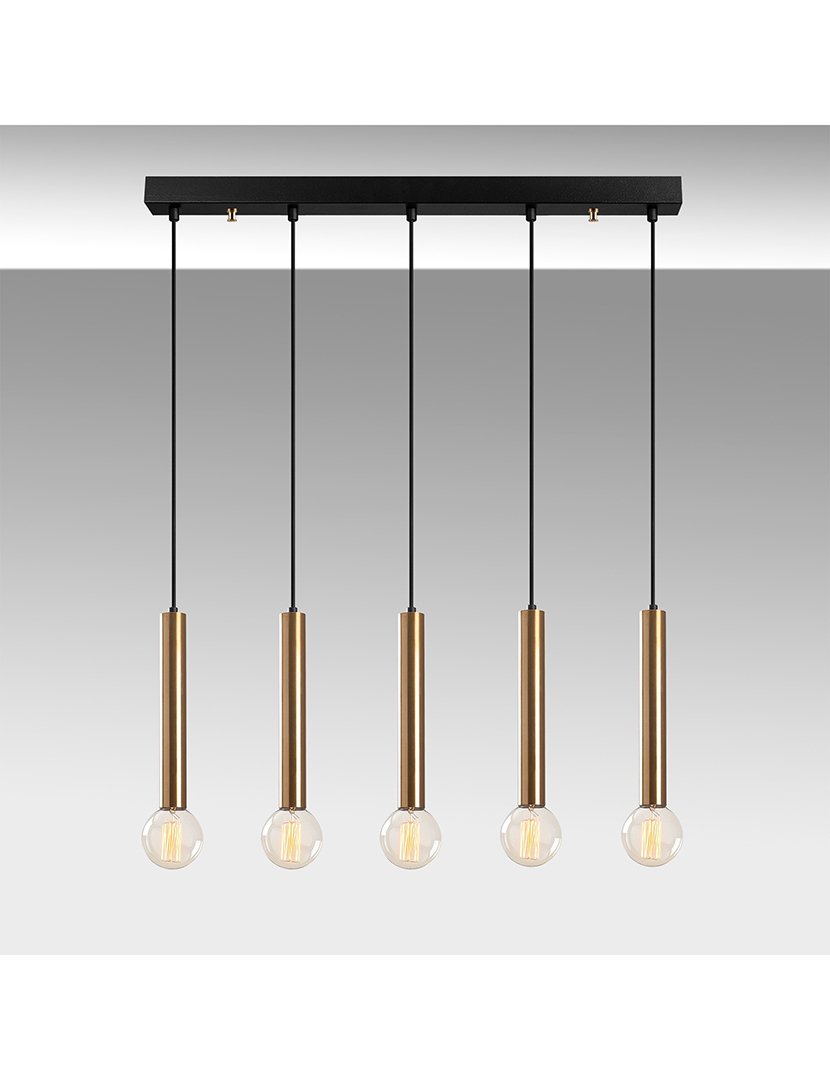 Candeeiro de Teto 80x6x136cm Dourado