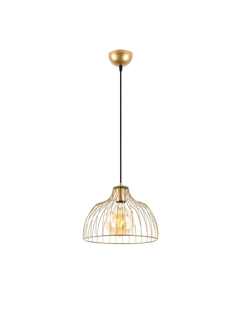 Candeeiro de Teto 28x28x126cm Dourado Brilhante