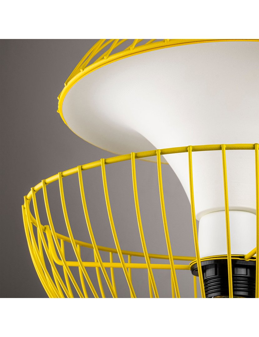 Candeeiro de Teto 30x30x45/135cm Amarelo