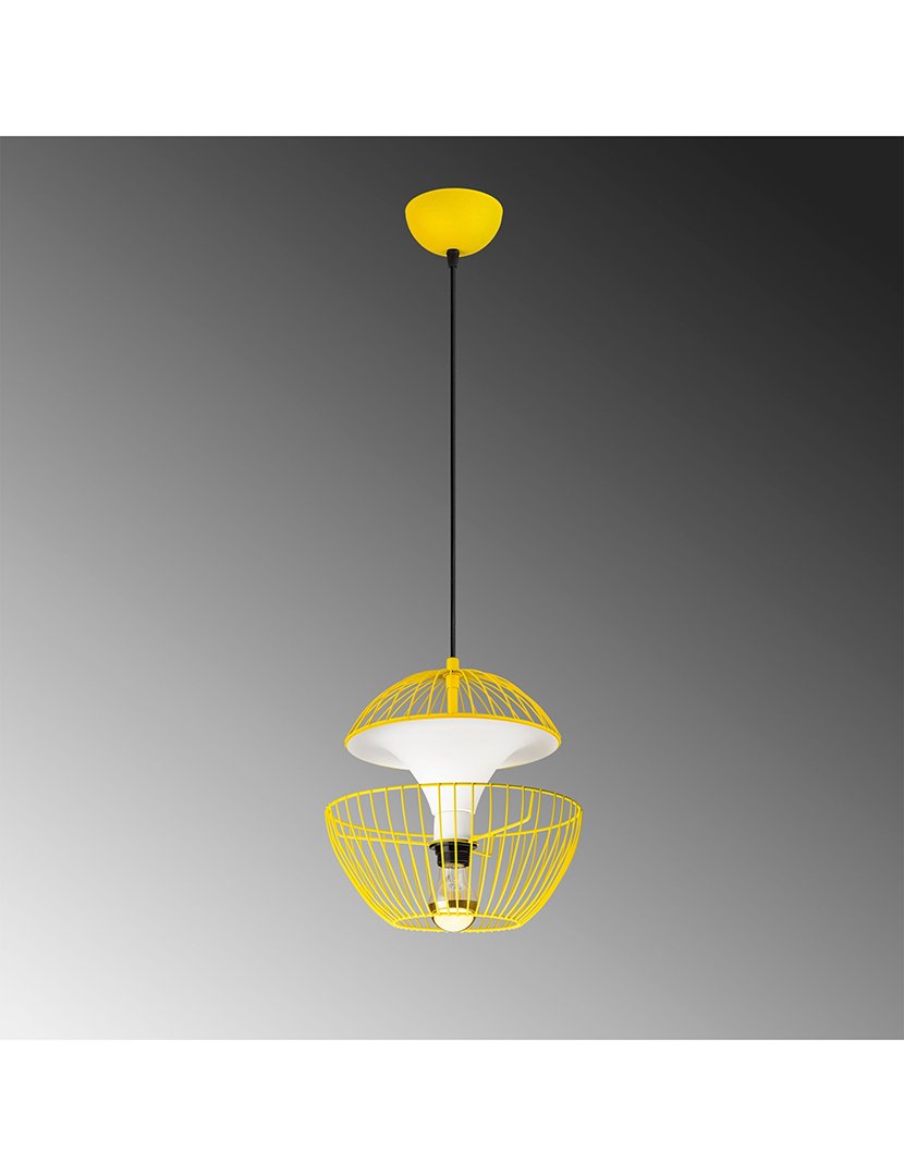 Candeeiro de Teto 30x30x45/135cm Amarelo