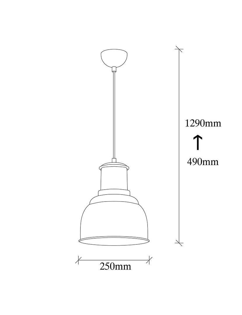 Candeeiro de Teto 25x25x129cm Preto