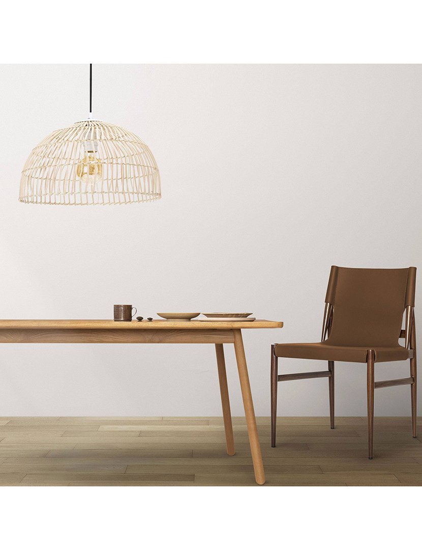 Candeeiro de Teto Suspenso Ø41x24cm Rattan