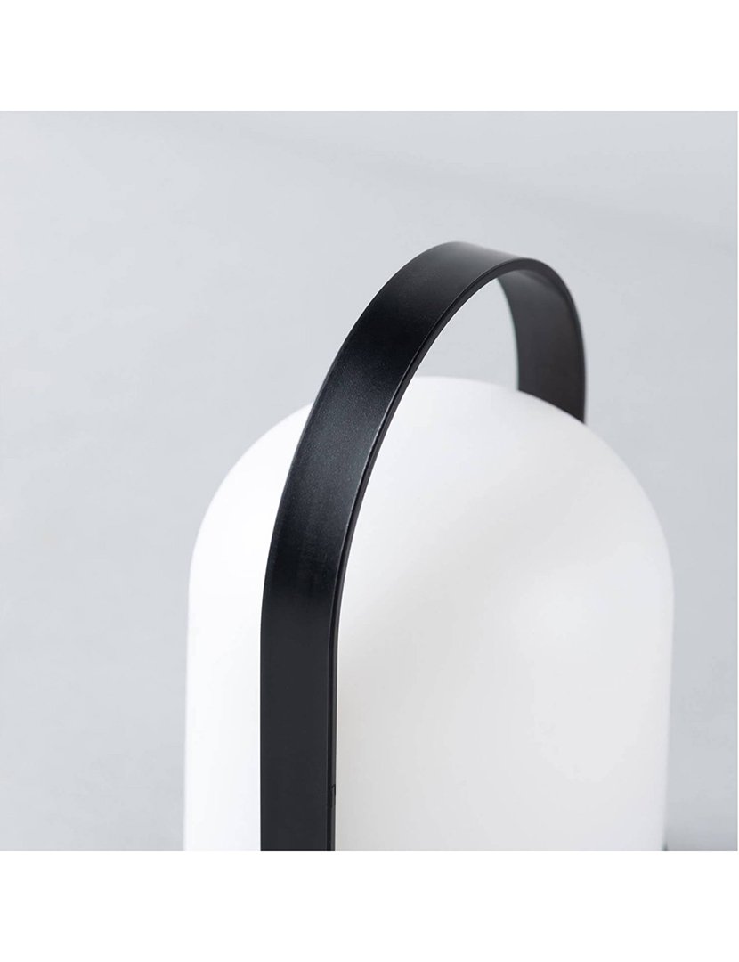 Candeeiro de Mesa 21cm Preto e Branco