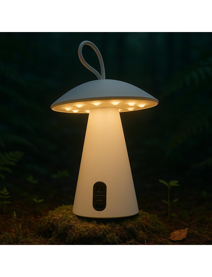 Candeeiro de Mesa Recarregável Ø15x17cm Branco