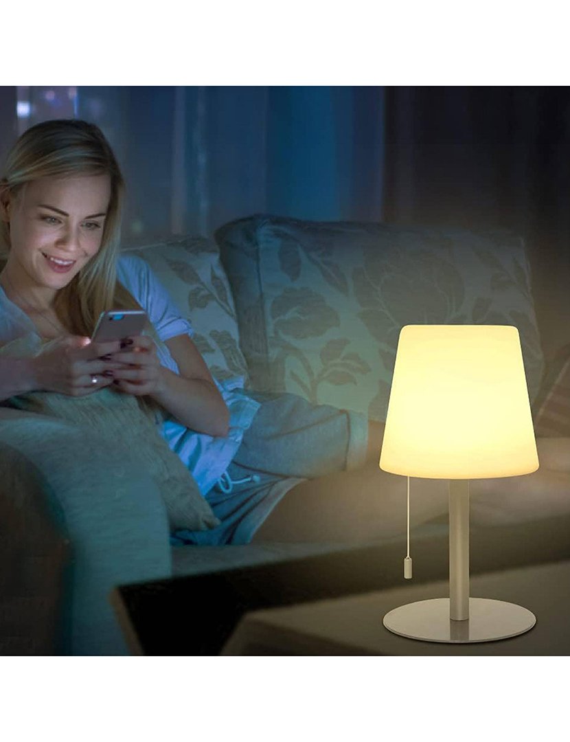 Candeeiro de Mesa Recarregável Ø16,5x30cm Verde Mate