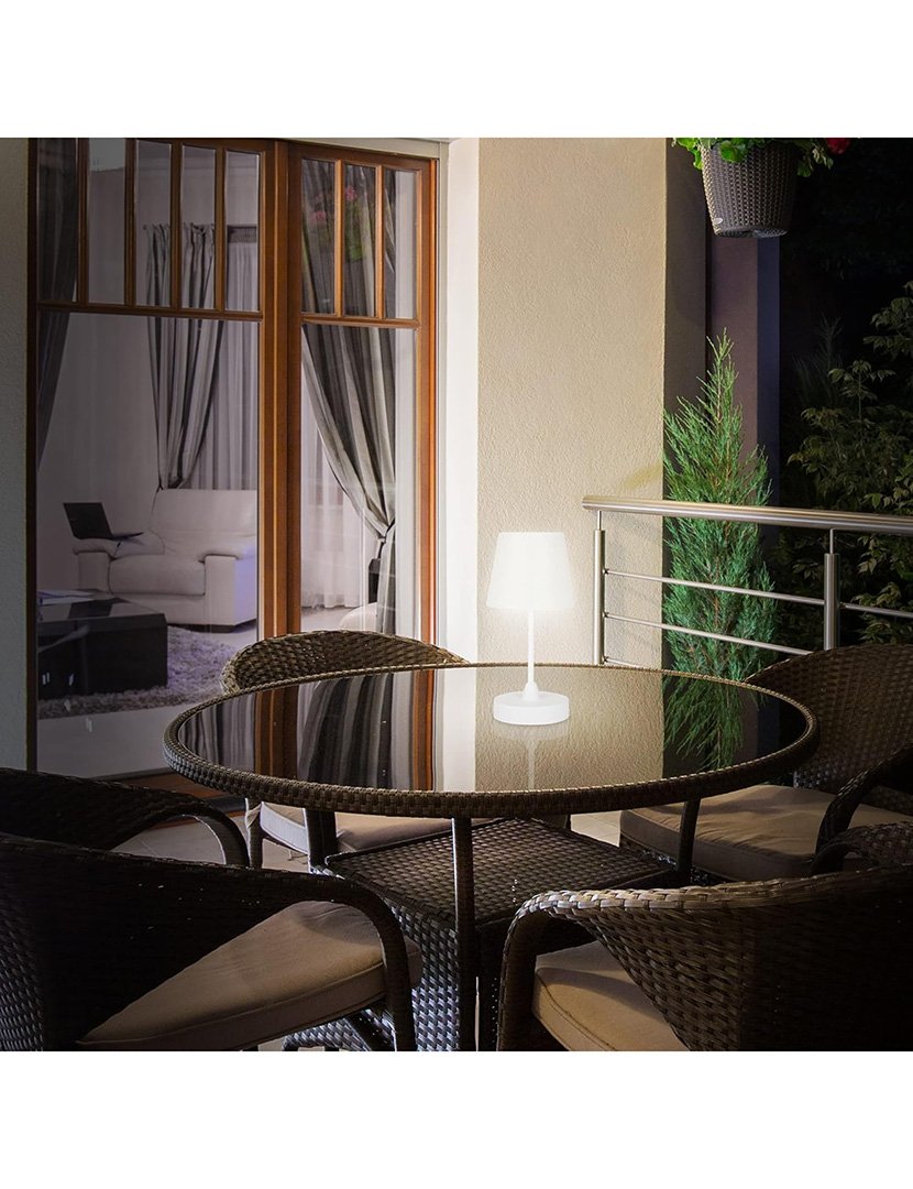 Candeeiro de Mesa Touch Ø13x30cm Branco