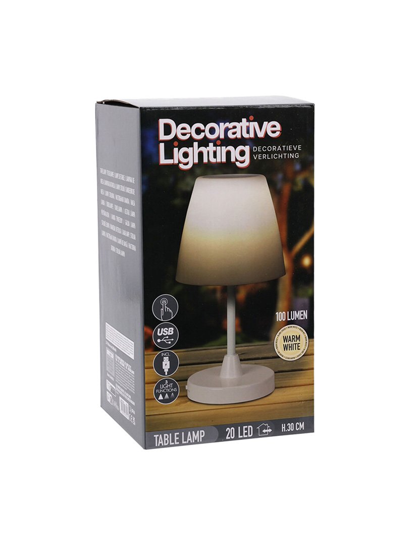 Candeeiro de Mesa Touch Ø13x30cm Branco