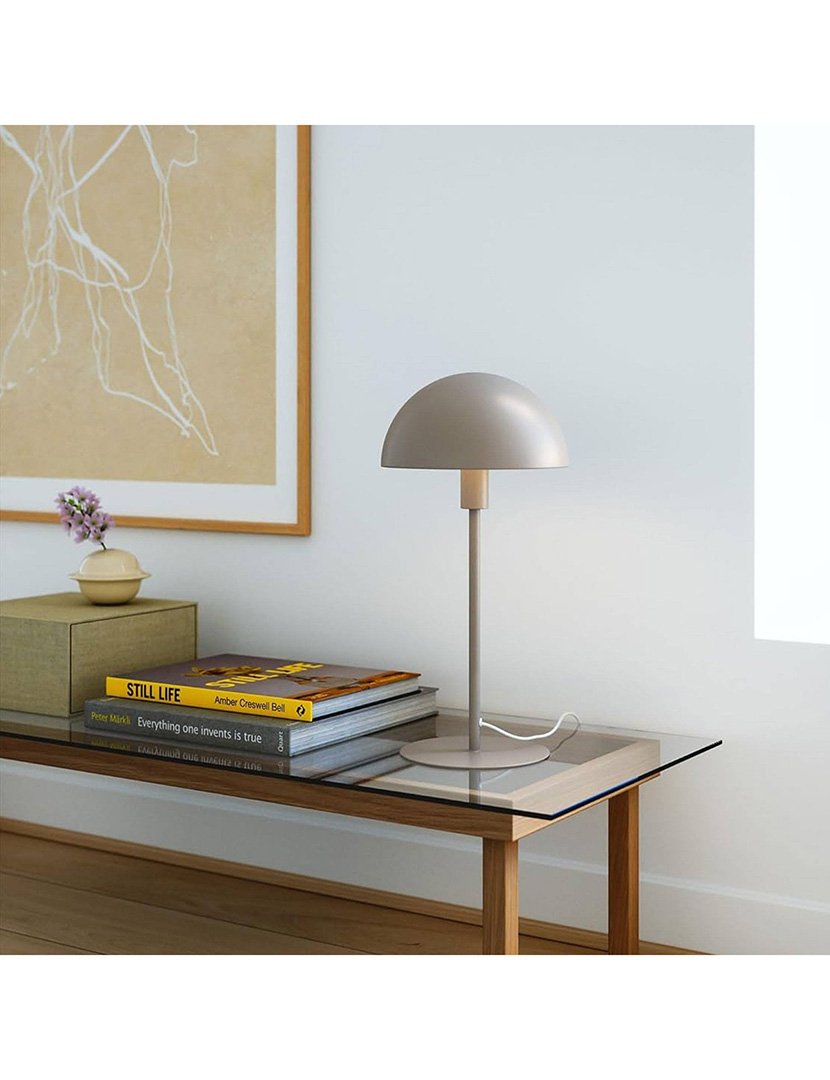 Candeeiro de Mesa Ø18x36cm Taupe