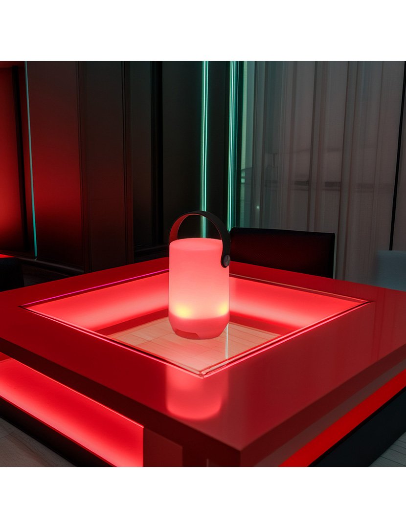 Candeeiro de Mesa Recarregável RGB Ø11x15cm Branco