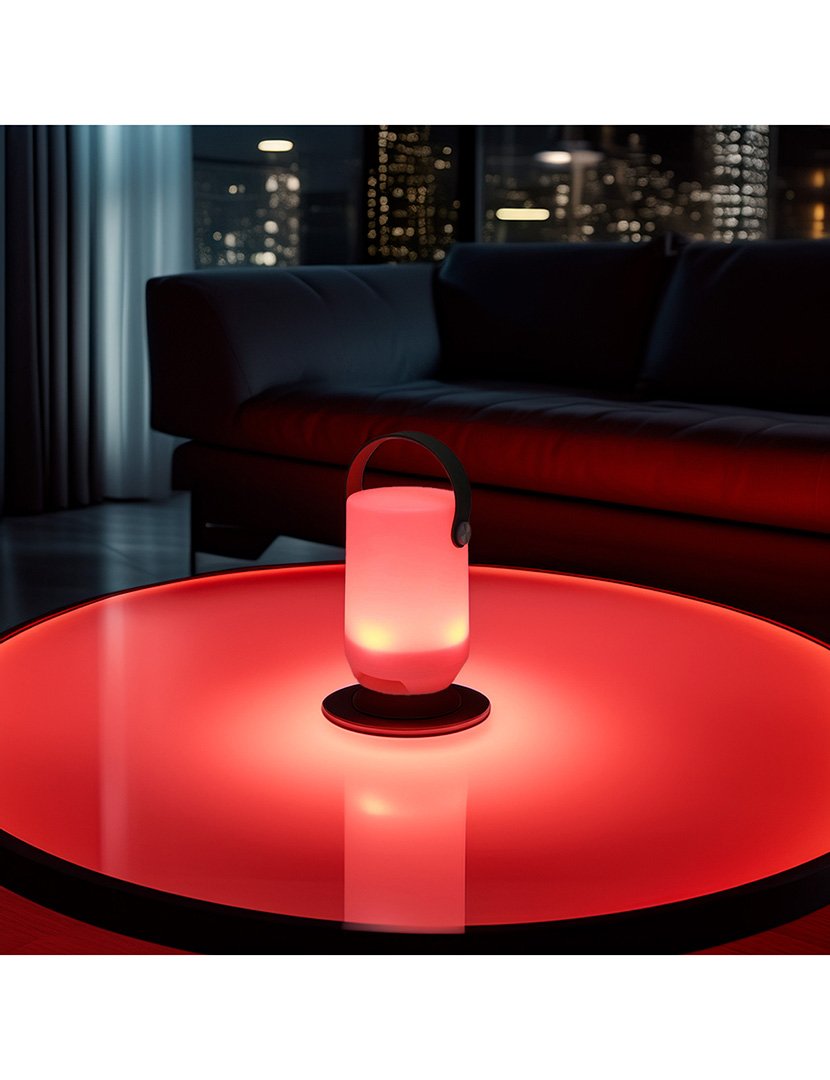 Candeeiro de Mesa Recarregável RGB Ø11x15cm Branco