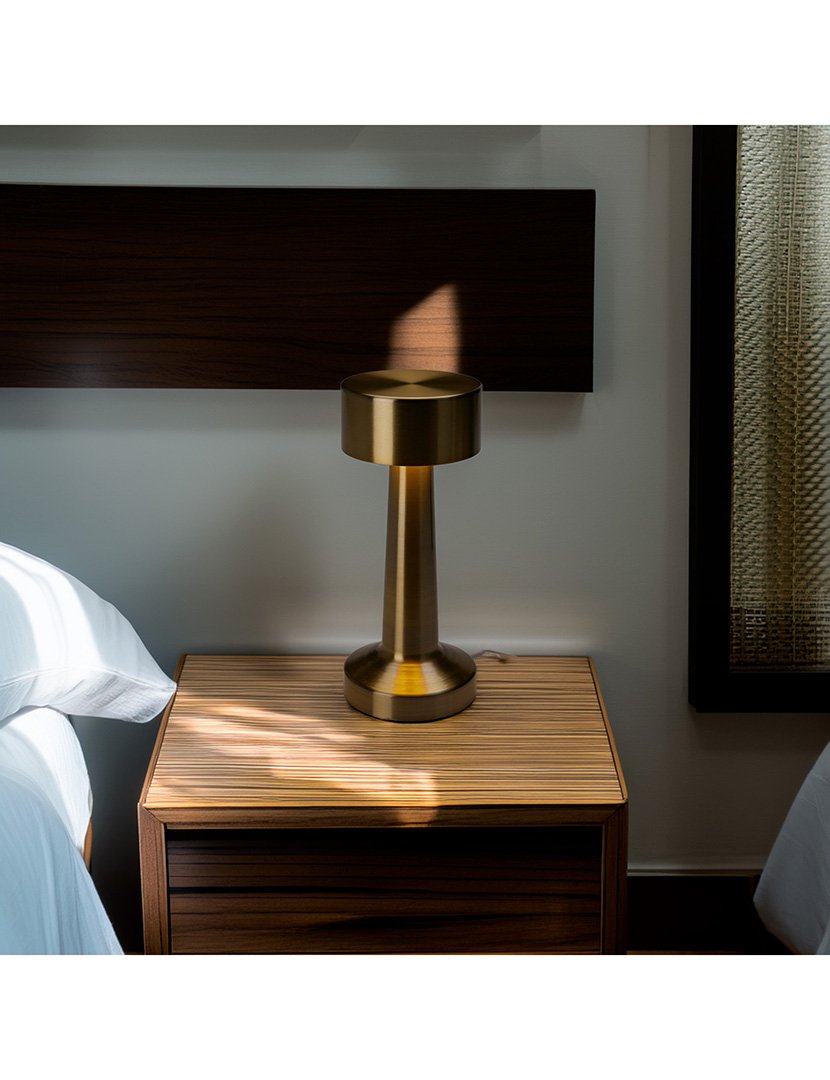 Candeeiro de Mesa Recarregável Ø8,9x20,9cm Dourado