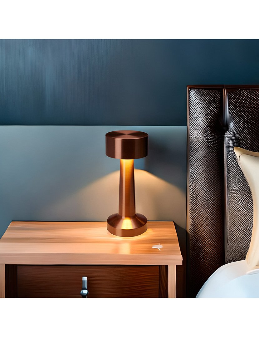 Candeeiro de Mesa Recarregável Ø8,9x20,9cm Cobre