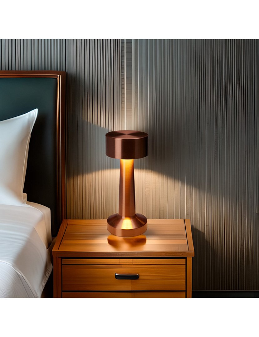 Candeeiro de Mesa Recarregável Ø8,9x20,9cm Cobre